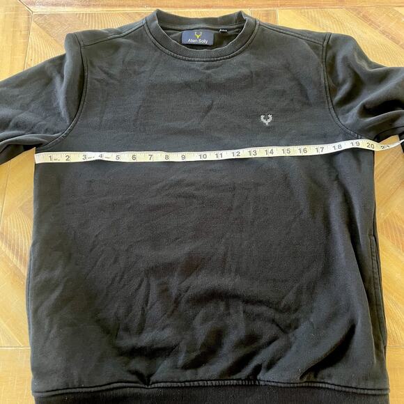 Allen Solly Pullover Sweater w/ Pockets Men's Sz Small Black Crewneck Sweatshirt - Picture 7 of 7